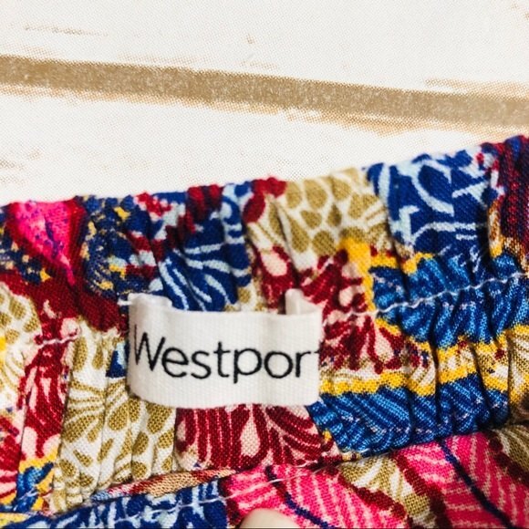 Westport elastic back printed tie front skirt Size L - Picture 4 of 7